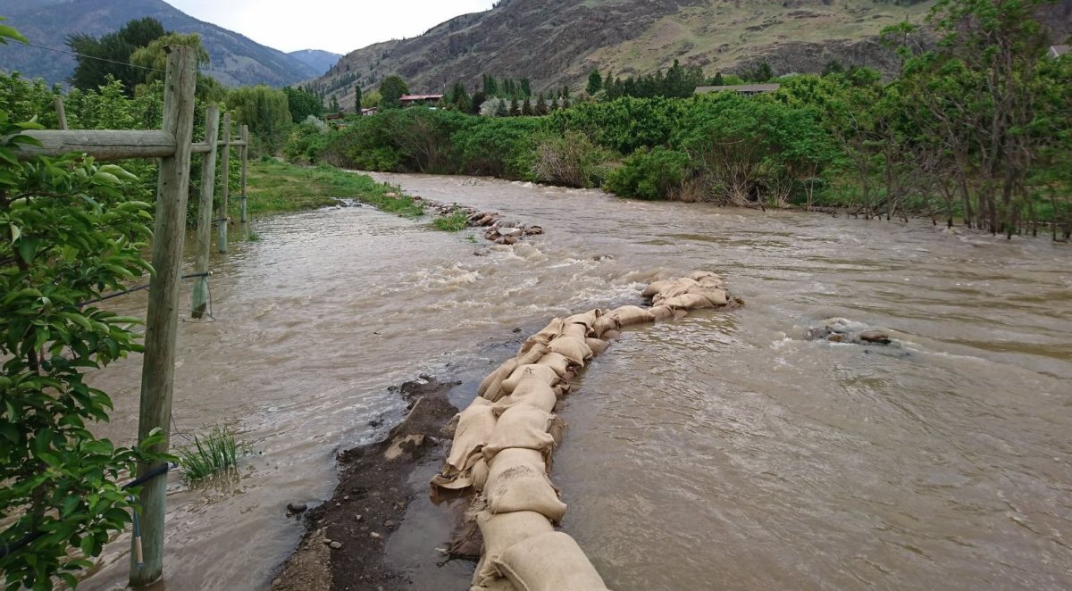 Overnight, Keremeos Creek breached its banks at 2500 Block of Hwy 3 between Village of Keremeos and Cawston. EC warns localized thunderstorms may affect creeks and waterways where rain events occur. 