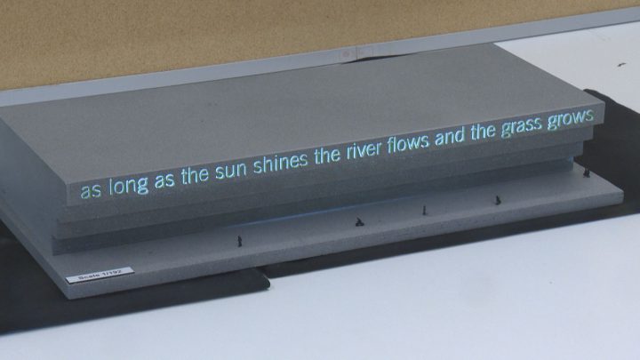 When complete, it will read 'as long as the sun shines, the river flows and the grass grows',- a famous phrase indicating treaties are to be honoured forever.