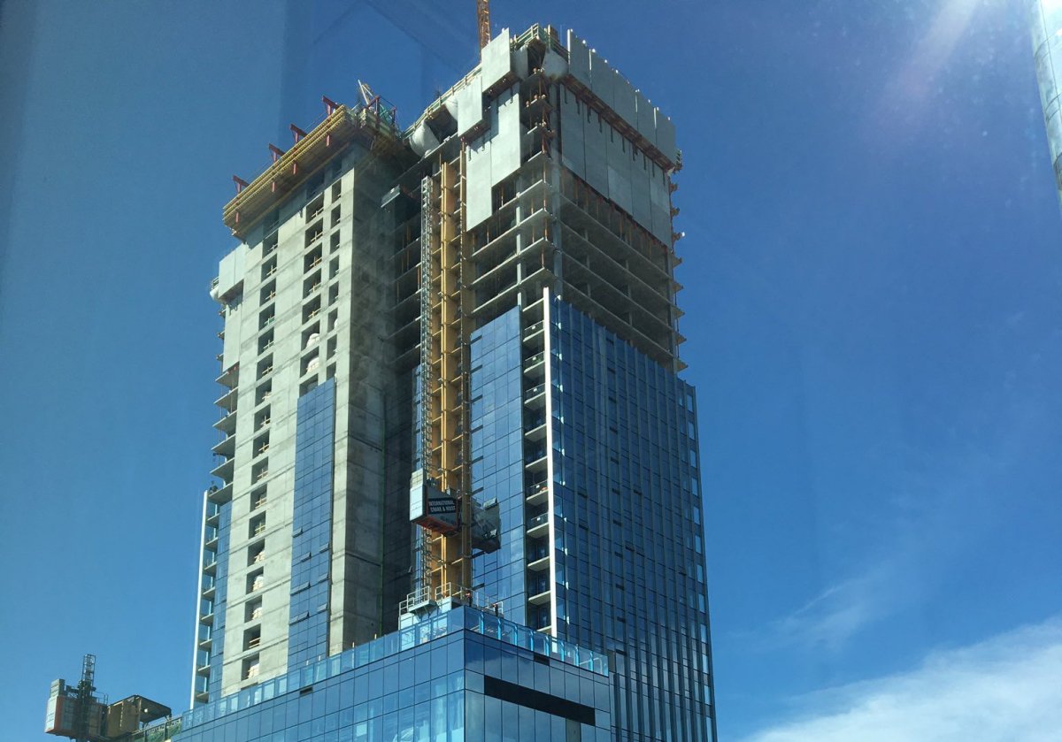 The Stantec Tower being built in downtown Edmonton on May 8, 2018. 

