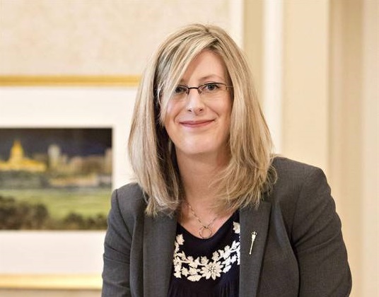 File photo of Stephanie McLean being sworn in as a new cabinet minister in Edmonton in a February 2, 2016. 