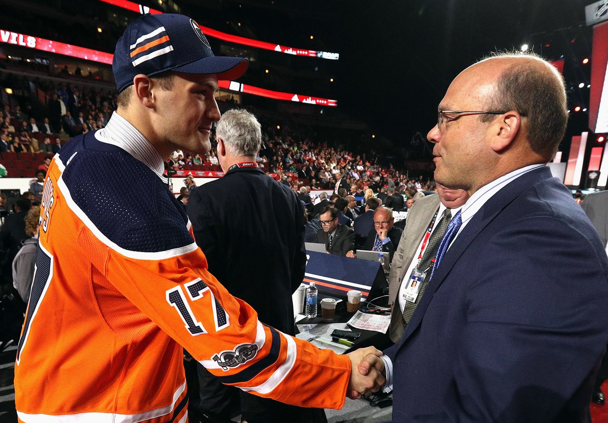 The Edmonton Oilers have signed draft pick Stuart Skinner to a three-year, entry-level contract, Monday, May 14, 2018. 