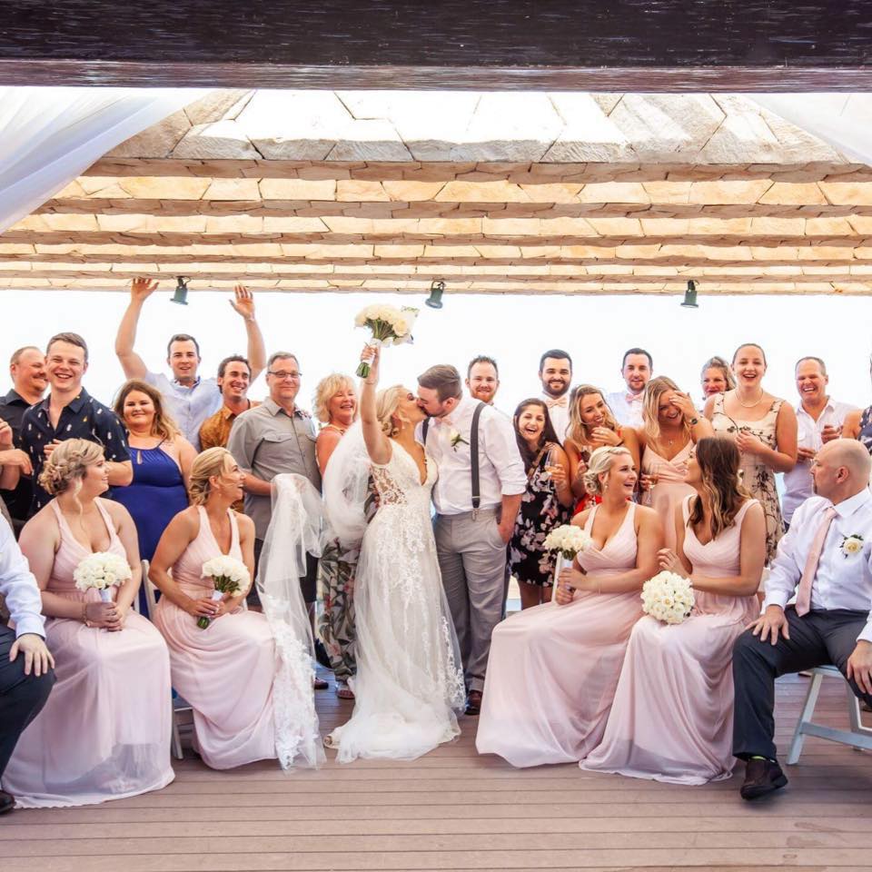 Jesse Zahacy's wedding celebration when they finally all made it to Cancun. 