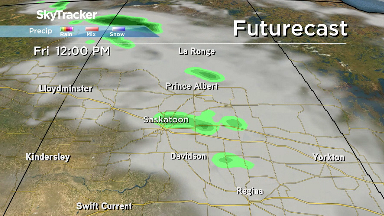 There is a chance of a few showers Friday as a system brings back the clouds.