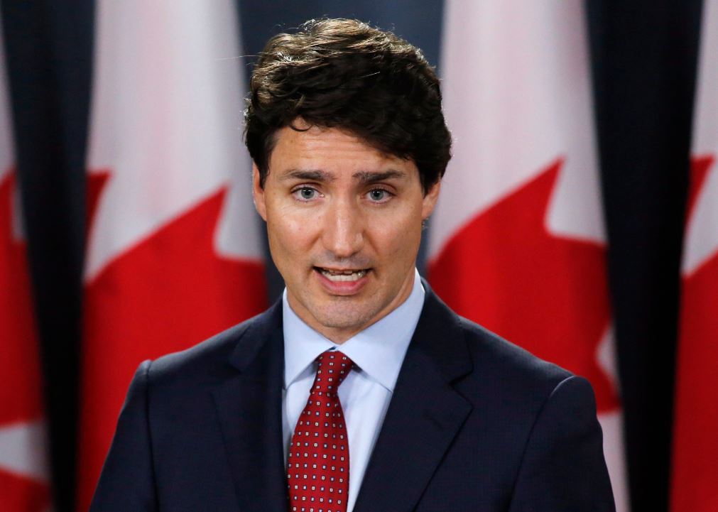 File photo of Prime Minister Justin Trudeau at a press conference in 2018.