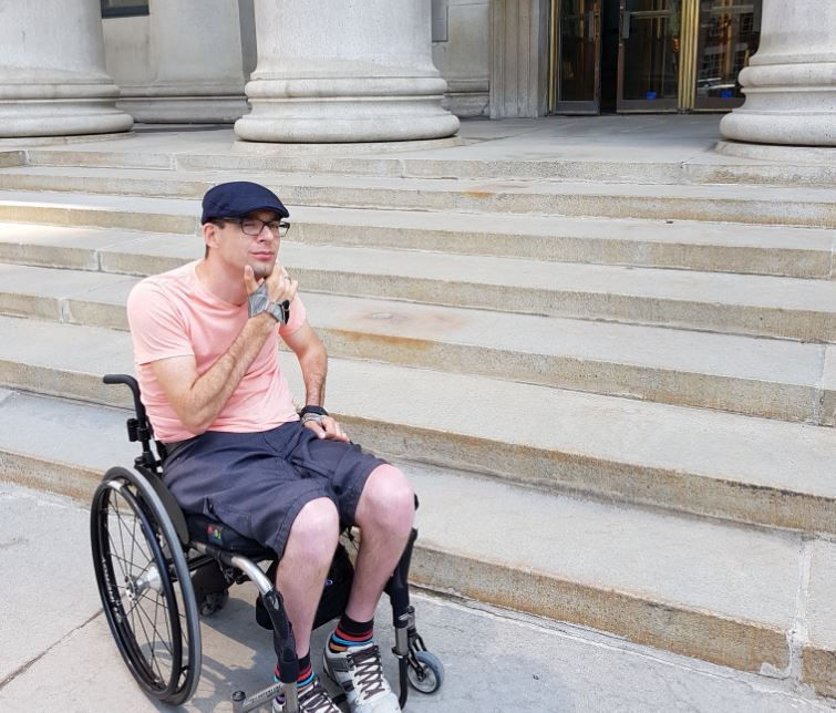 Nathanael Sawatzky said he had to go on a long journey to try to get in to tour the BMO building at Portage and Main over the weekend. 