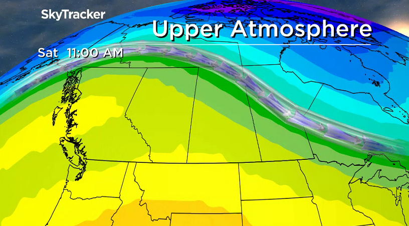 Upper ridge funnels back in 20 degree heat this weekend.