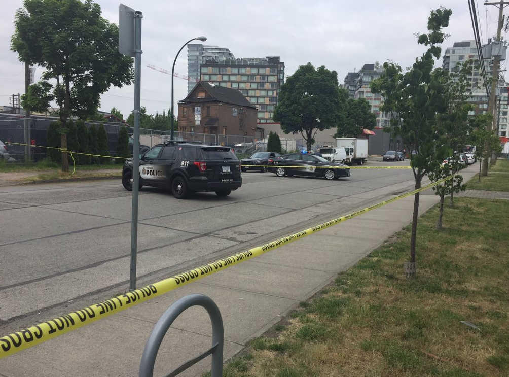 Vancouver police on scene on Industrial Avenue near Station Street.