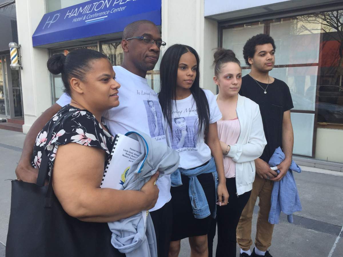 The family of 20-year-old Julien Walton, whose death at the Barton Street jail was part of a six-week inquest