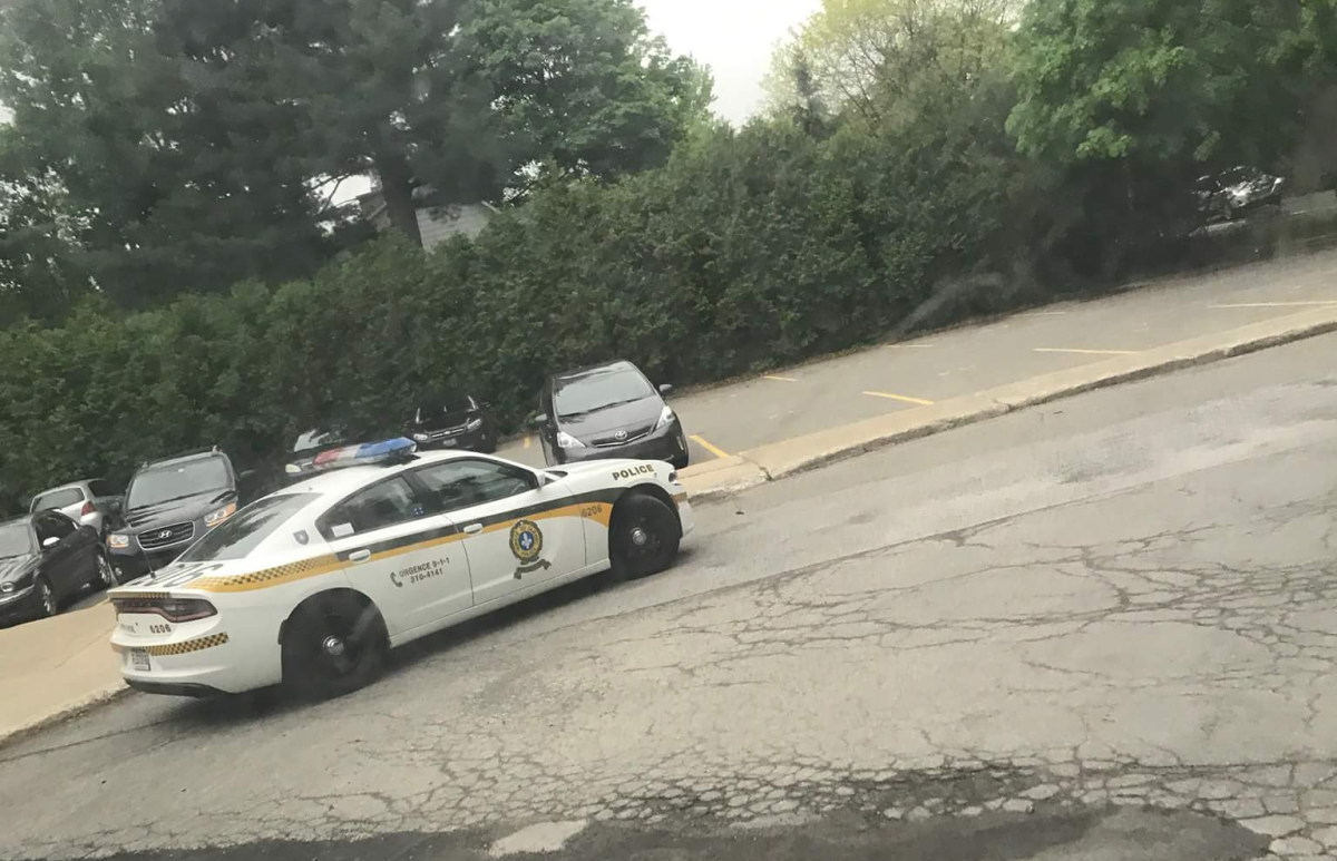 Quebec provincial police were onsite when students arrived at Westwood High School senior campus Monday, May 28, 2018.