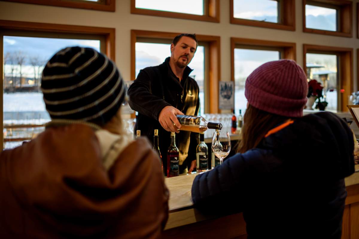 Dining at Northern Lights Estate Winery, Prince George B.C.