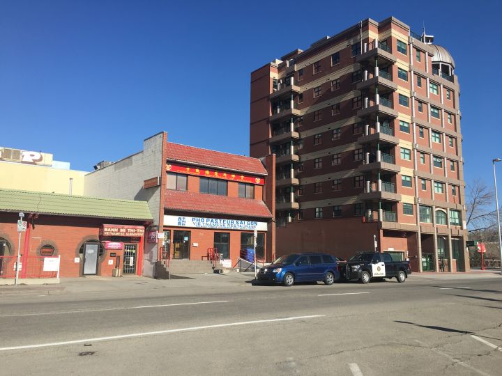 A woman was shot in downtown Calgary Wednesday morning, police said.