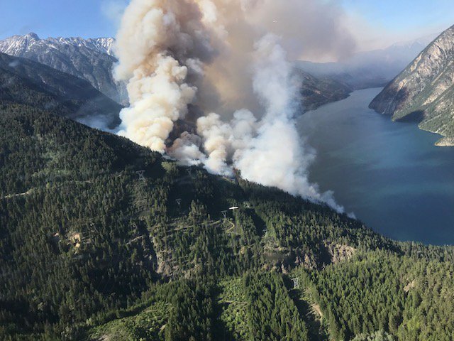 Crews are battling a fire near Lillooet.
