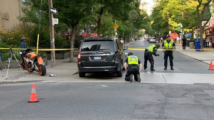 Motorcyclist rushed to hospital in critical condition after downtown ...