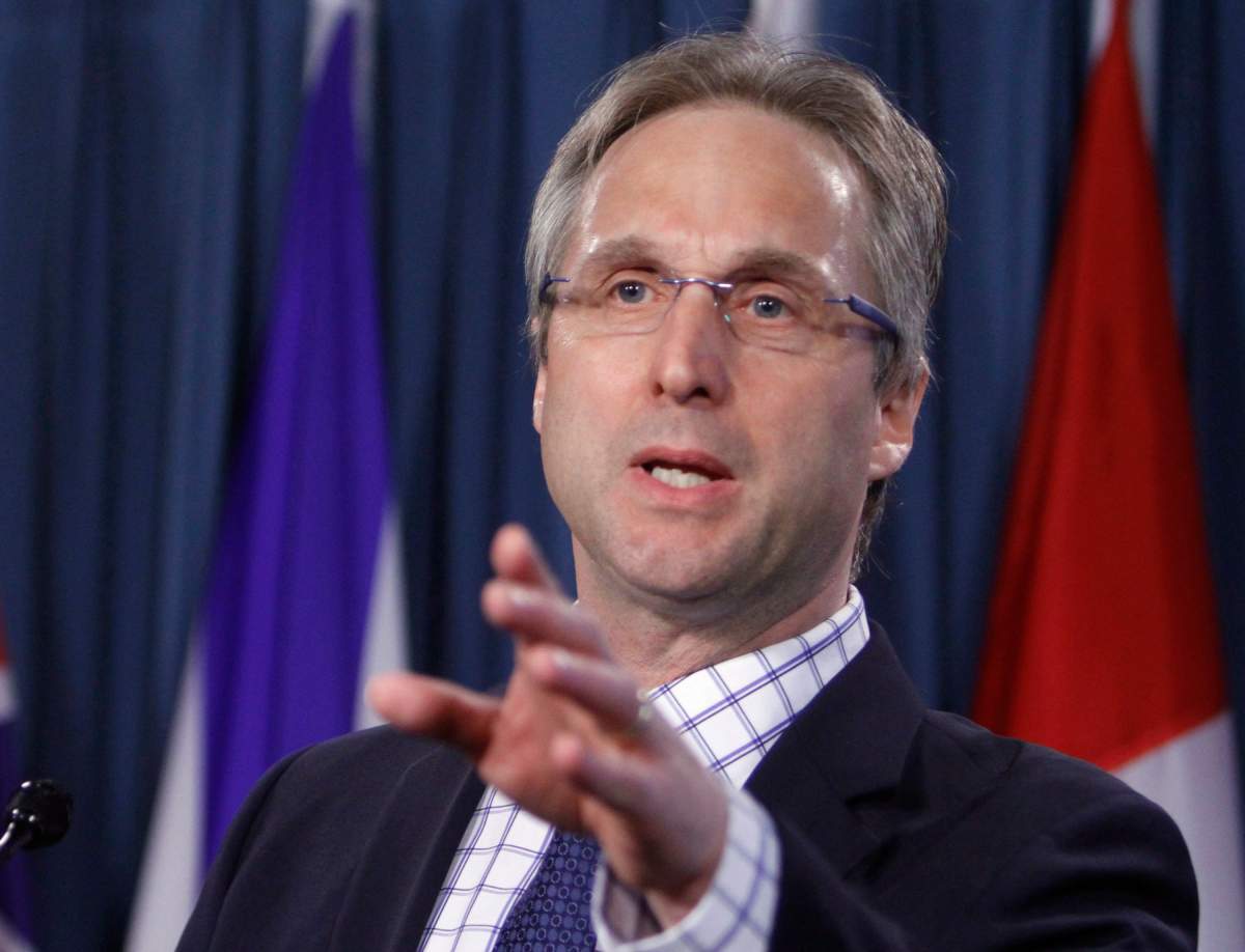 Jean-Pierre Fortin, National President of the Customs and Immigration Union, at a news conference on Parliament Hill, April 12, 2012 THE CANADIAN PRESS/Fred Chartrand