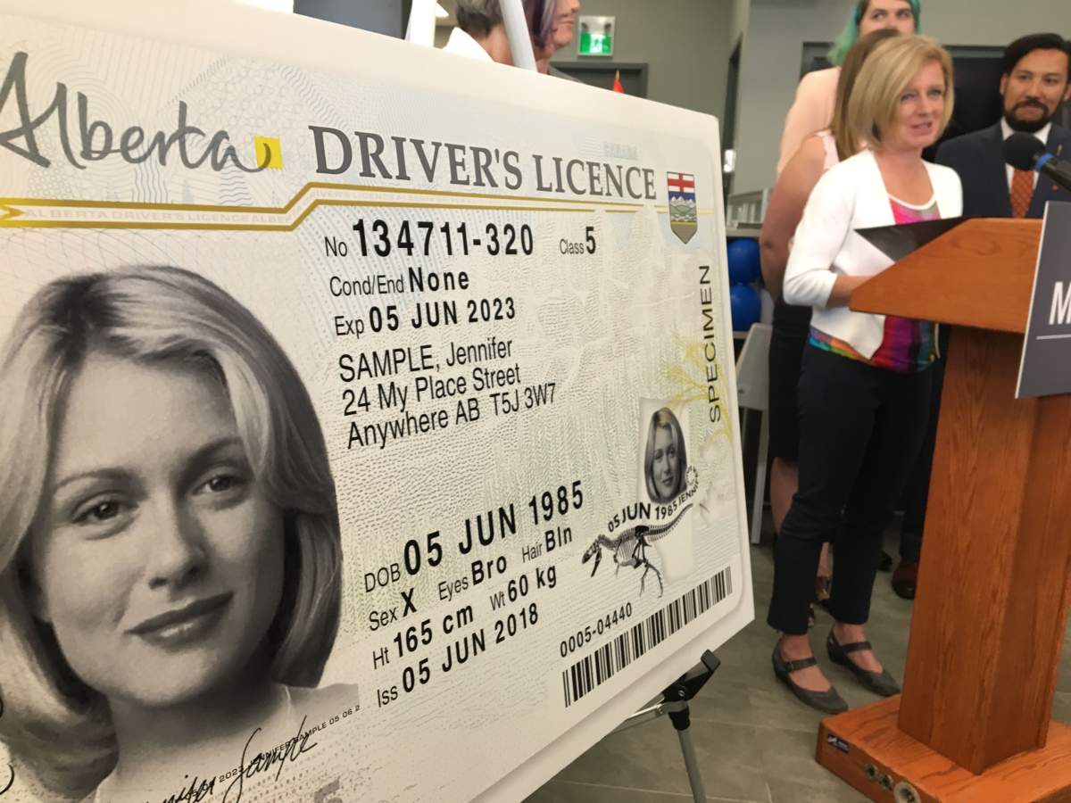 Alberta unveils new, non-gender-specific identification documents. June 8, 2018.