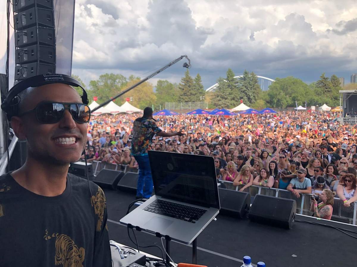 Harman B performs with Mase at Soundtrack Music Festival in Edmonton on June 23, 2018.