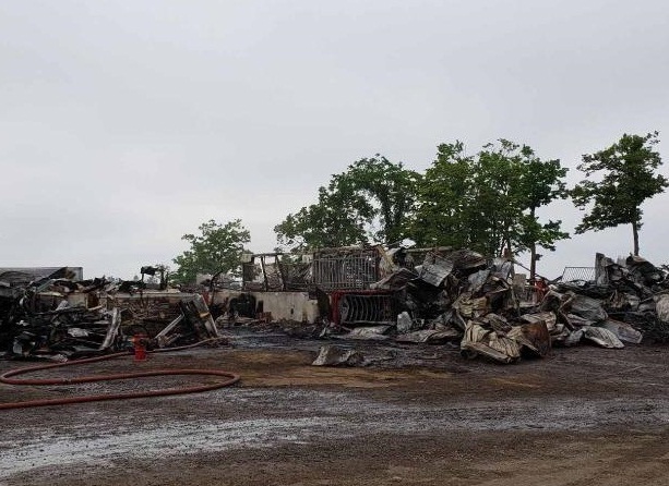 Photo from the scene of the early morning blaze. 