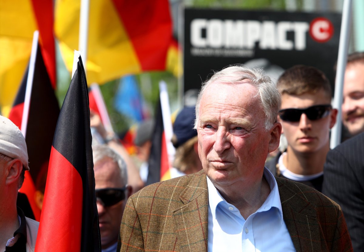 AfD co-leader Alexander Gauland takes part in a march of the 'Alternative for Germany' (AfD) party in Berlin, Germany, 27 May 2018. 
 