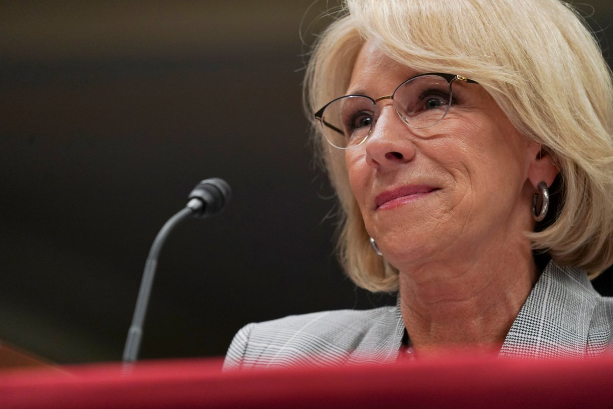Education Secretary Betsy DeVos pauses as she testifies during a Senate Subcommittee on Labor, Health and Human Services, Education, and Related Agencies Appropriations hearing to review the Fiscal Year 2019 funding request and budget justification for the U.S. Department of Education on Capitol Hill in Washington, Tuesday, June 5, 2018. 