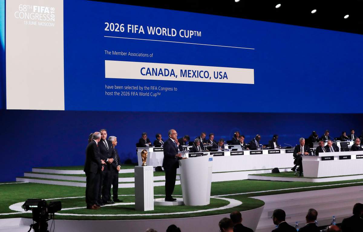 Carlos Cordeiro, co-chairman of the CanadaMexicoUnited States 2026 FIFA World Cup bid and president of the United States Soccer Federation speaks after the bid won the vote to host the 2026 World Cup at the 68th FIFA Congress in Moscow, Russia.