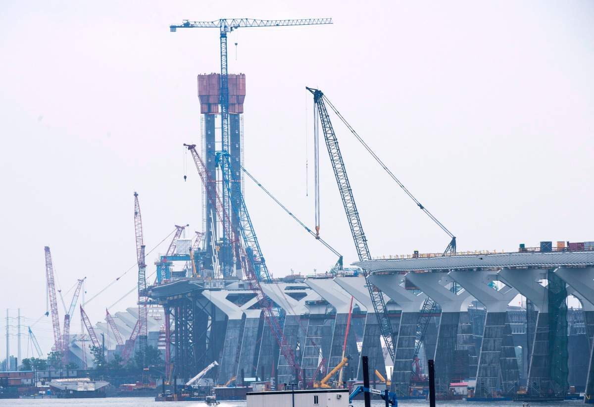 Construction cranes were at a standstill for nearly a week.