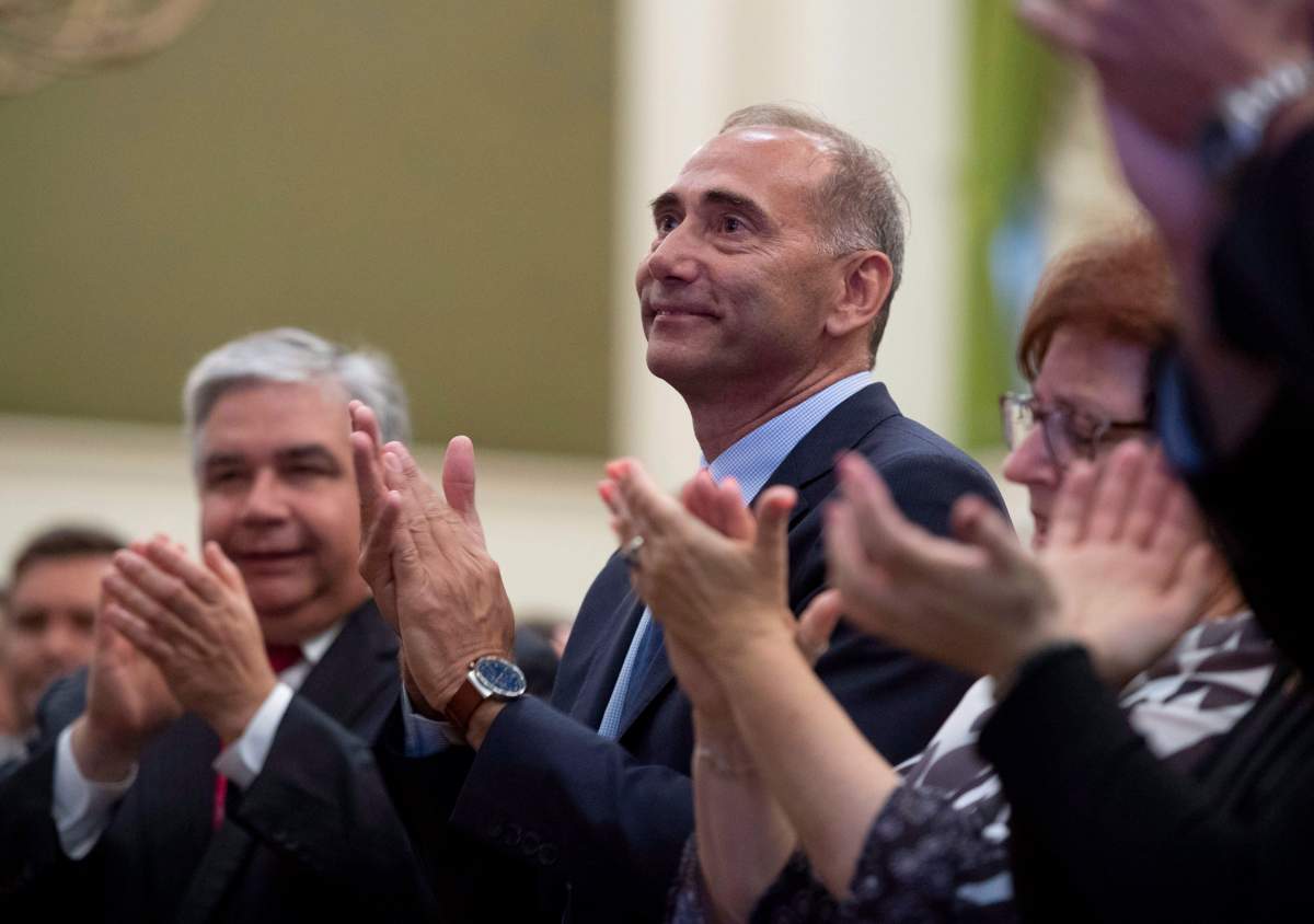 Richard Martel, who won the federal by-election in the riding of Chicoutimi-Le Fjord, attends the Conservative caucus meeting on Parliament Hill in Ottawa on Wednesday, June 20, 2018. 