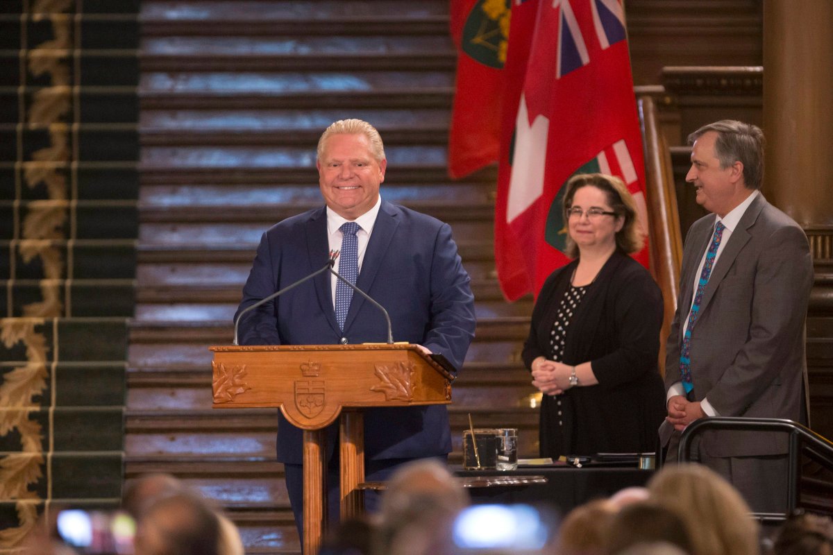 Doug Ford is sworn in as Ontario's new premier at the Ontario Legislature in Toronto on Friday June 29, 2018.