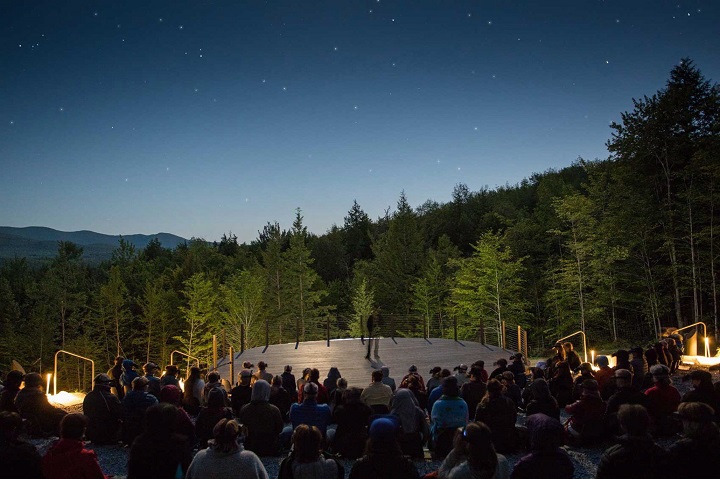 People attend the ObservEtoiles Planetarium at the Au Diable Vert four-season outdoor centre in Glen Sutton, Que. in this undated handout photo. Michel St. Jean, ObservEtoiles/The Canadian Press