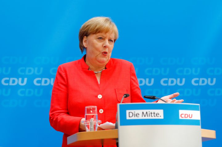 German Chancellor Angela Merkel attends a press conference after the board meeting of Germany's Christian Democratic Union (CDU) in Berlin, Germany, June 18, 2018. 