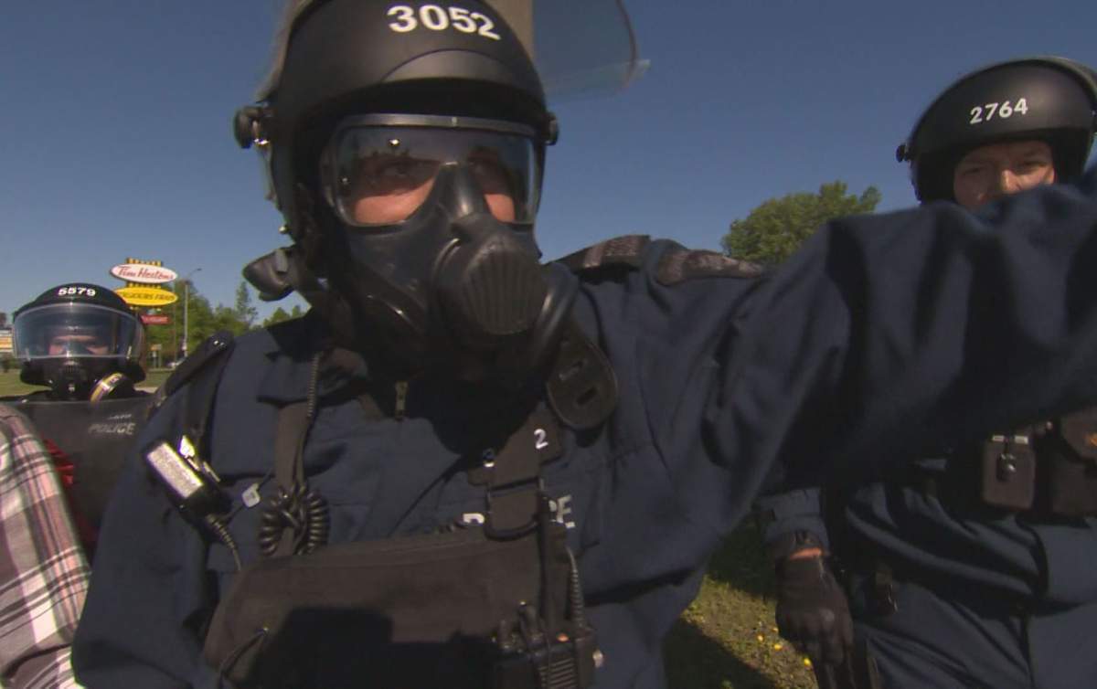 Global News was asked to move because an officer was “intimidated” by reporter Raquel Fletcher, Fri. June 8, 2018.