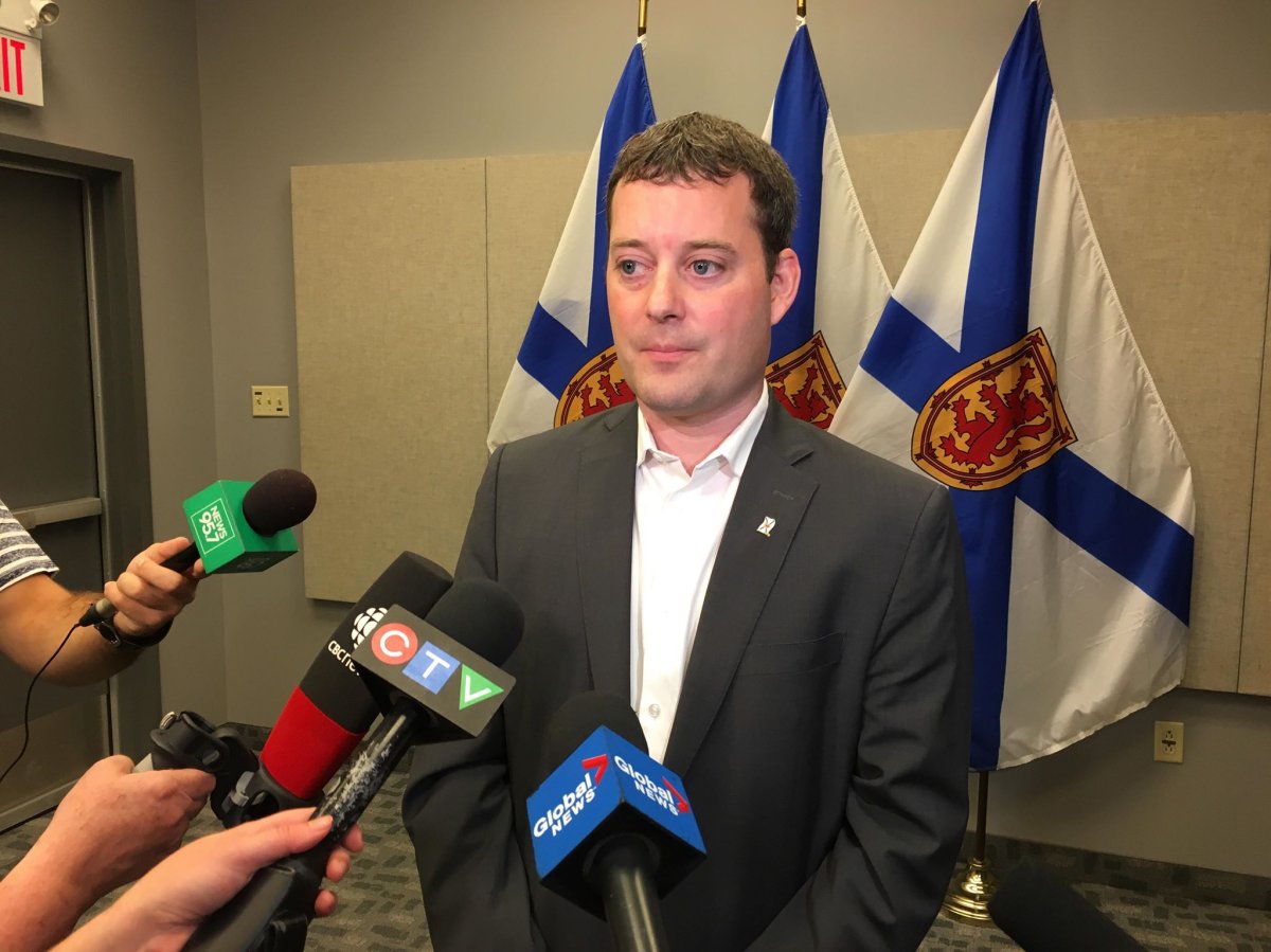 Nova Scotia Health Minister Randy Delorey speaks to reporters on June 21, 2018.