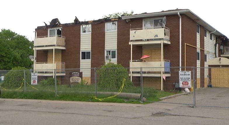 Apartment building has remained empty since May 17 fire.