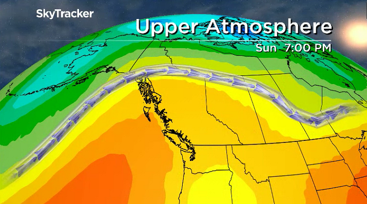A building upper ridge of high pressure returns the Okanagan into the heat for Father's Day.