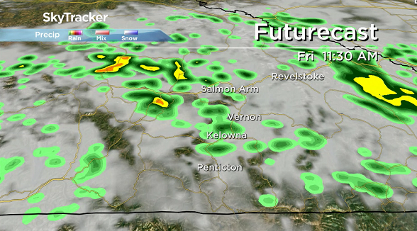 A chance of showers continues in the forecast on Friday across the Okanagan.