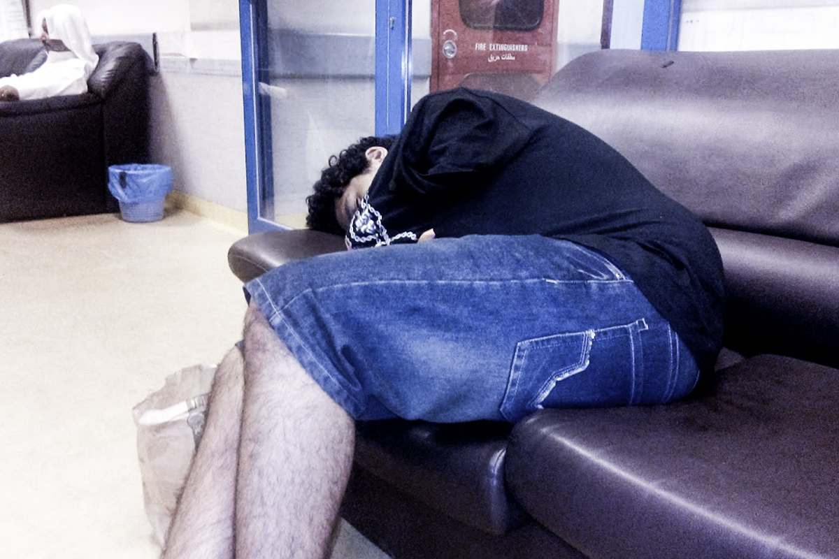 Abdulrahman El Bahnasawy at a mental hospital in Kuwait City.