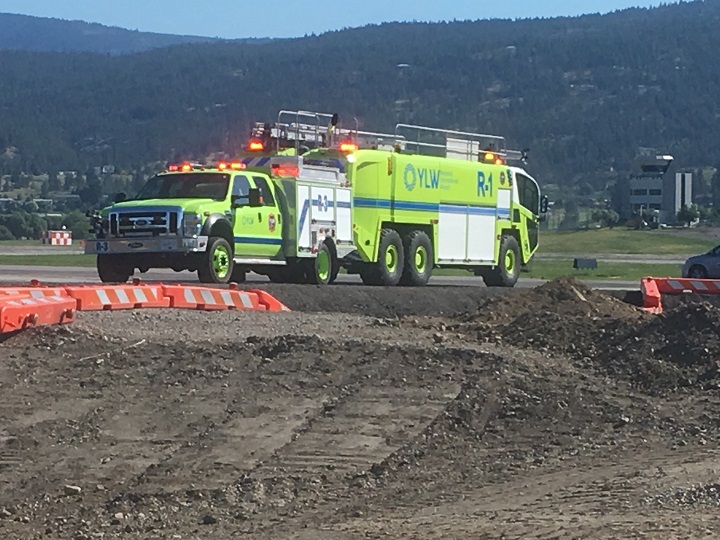 A construction worker at Kelowna International Airport suffered a medical condition that required the help of airport firefighters on Wednesday morning. 