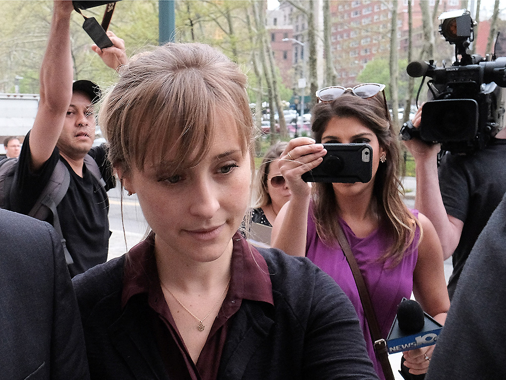 Allison Mack arrives at the United States Eastern District Court for a bail hearing on May 4, 2018 in Brooklyn, NY.