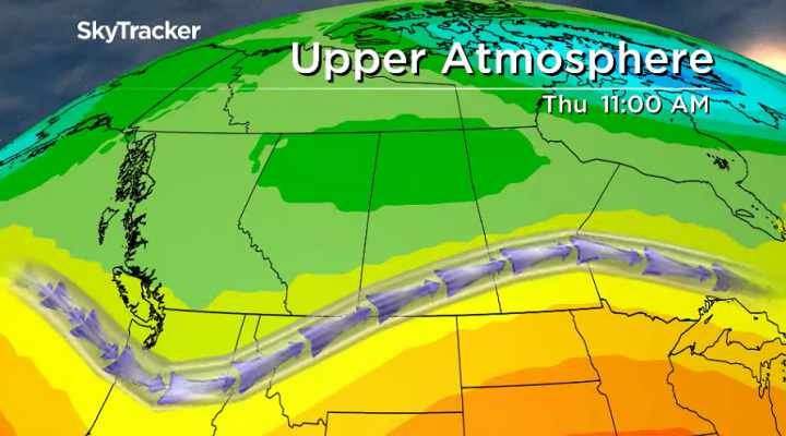An upper trough rolling in later this week drops us into slightly cooler air.