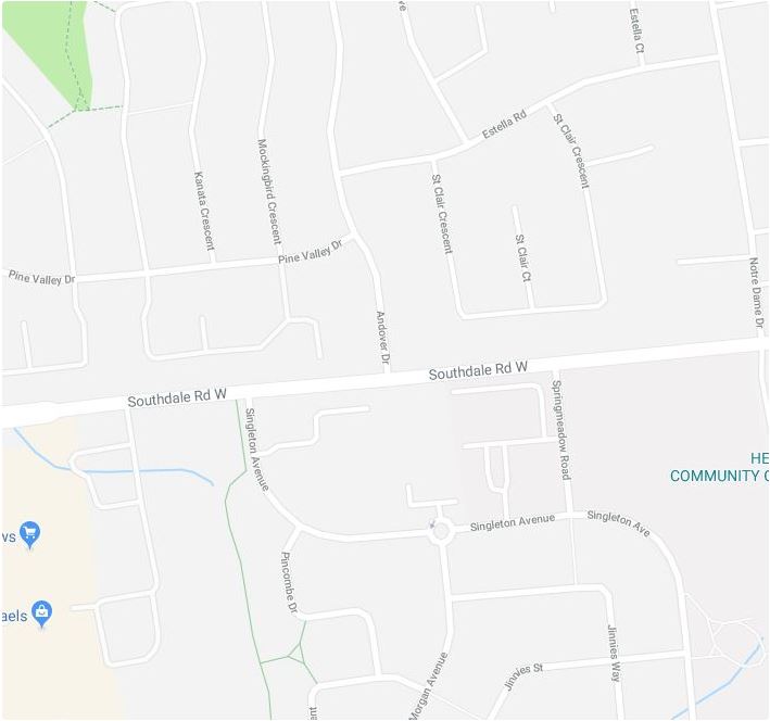 Police released a map image of the area where Pitchell was last seen.
