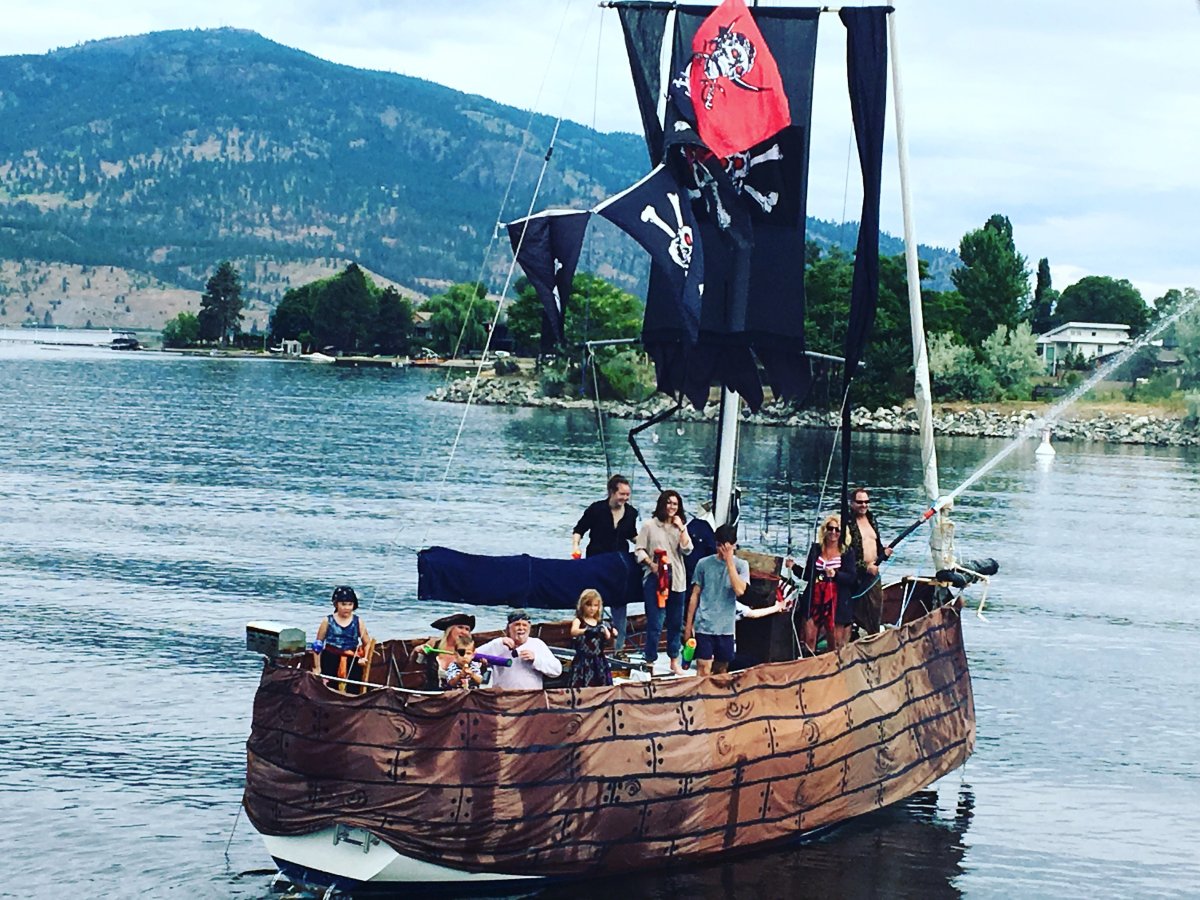 Marauding pirates battle with young buccaneers for the coveted treasure at the 12th annual Boat for Hope fundraiser at Kelowna's Downtown Marina.   