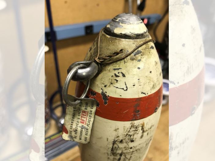 RCMP tweeted out images of the military bomb they collected from a basement in Portage la Prairie June 4.