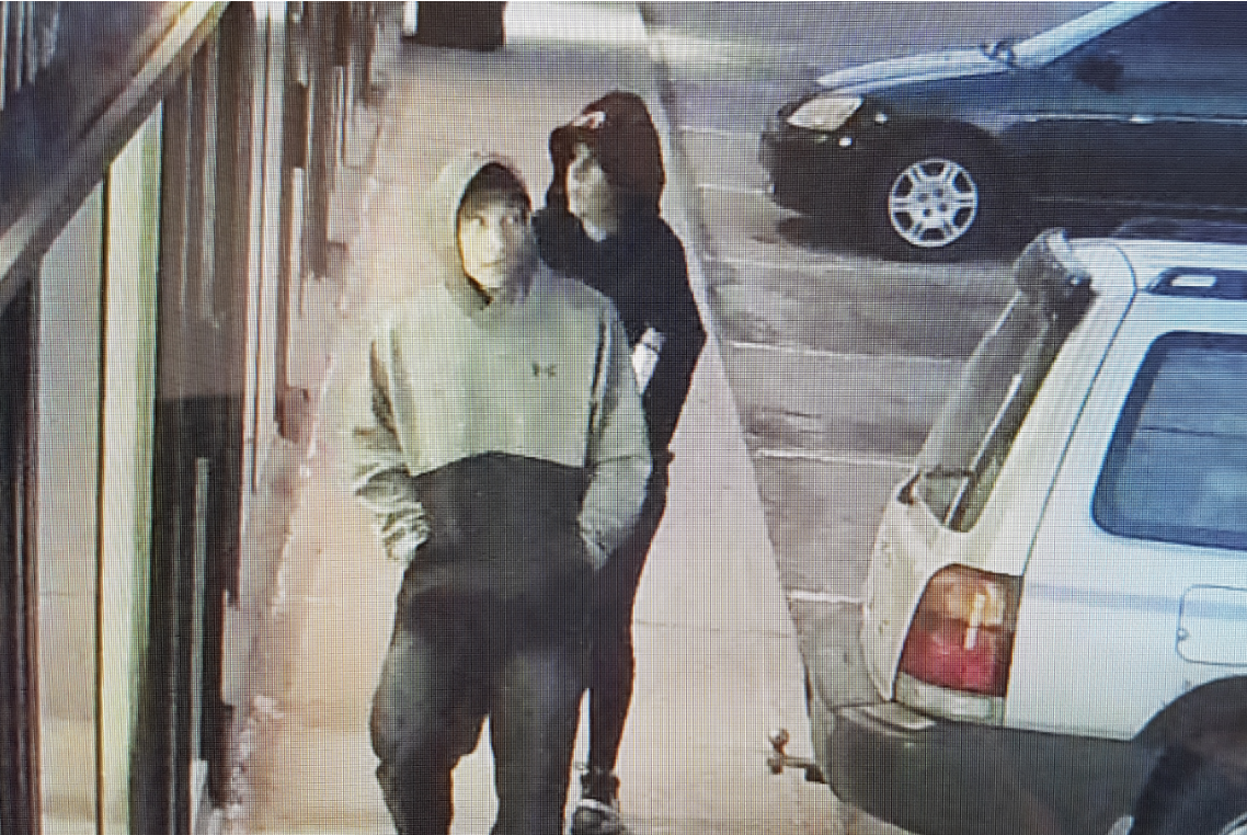 A screen grab from surveillance footage of the two suspects.