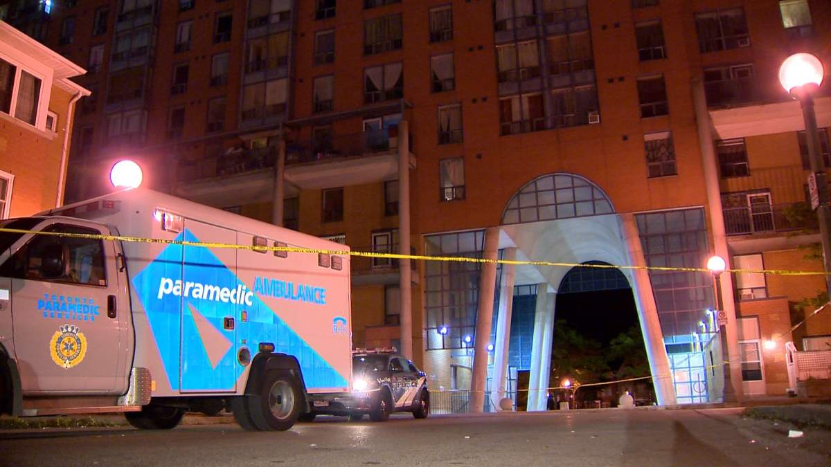 Toronto police investigate the scene of a fatal shooting in the area of Islington
Ave. and Lake Shore Boulevard West on June 5, 2018.

