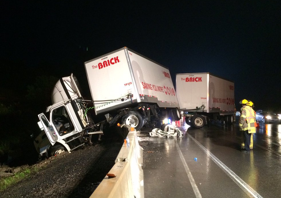 Police say the driver escaped injury. 