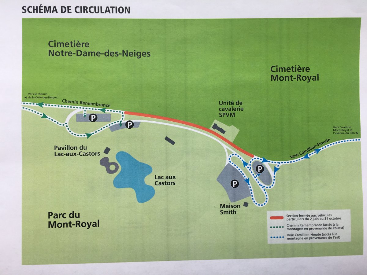 A map showing the section of Remembrance Road that has been temporarily closed off to most vehicles.  (Global News).
