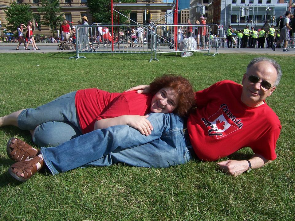 Russian-born Elena Crenna with her Canadian husband David Crenna, on Parliament Hill.