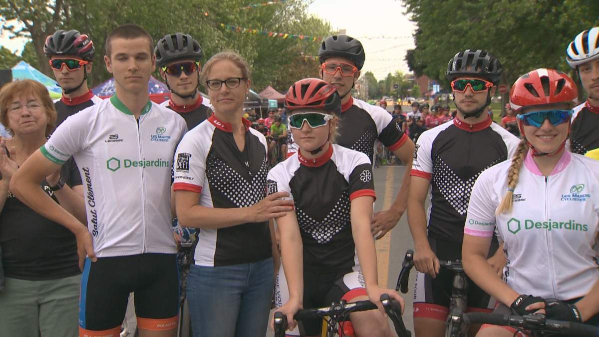 The family of Cl♪0ment Ouimet at Les MArdis Cyclistes Lachine. Tuesday, June 12, 2018.