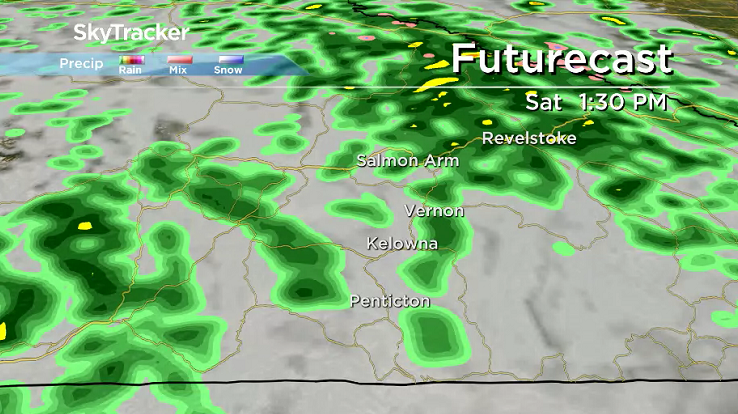 Cloud cover, showers and cooler temperatures will stick around for Canada Day long weekend across the Okanagan.