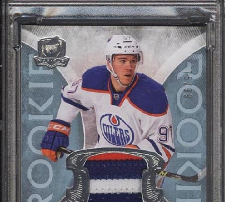 The 2015 UD The Cup Connor McDavid Rookie Auto Patch card is now the most expensive modern era hockey trading card ever after selling for more than $55,000.