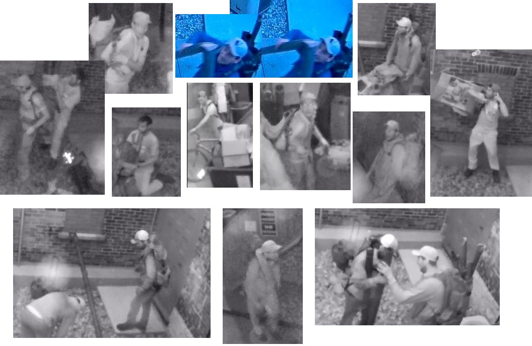Kingston Police have released a collage of security footage of two suspect who have allegedly stolen copper from a downtown Kingston building.
